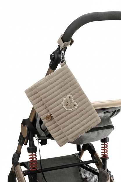 GoPOUCH Clipped to Stroller - White Background
